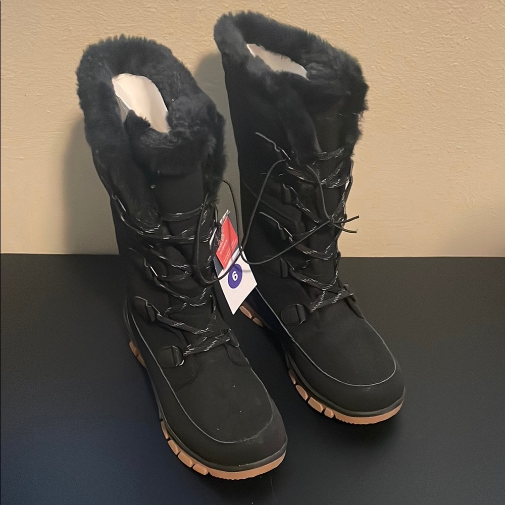 UNIVERSAL THREAD Carla Tall Winter Boots, Women’s Size 6, Black